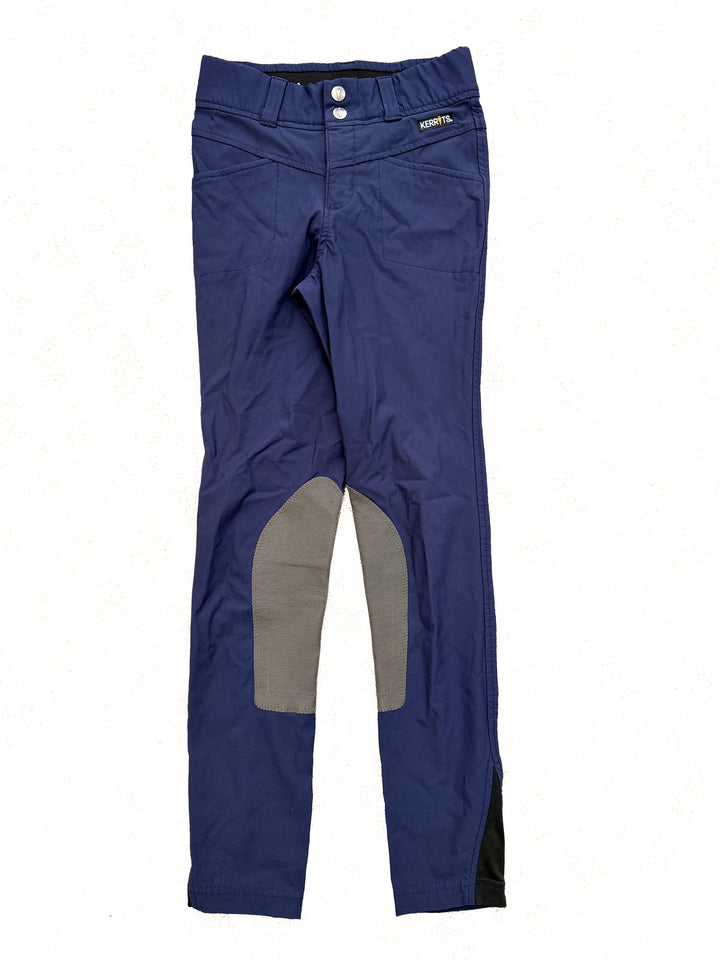 Kerrits Kids' Crossover Knee Patch Breeches - Navy - Child's Large