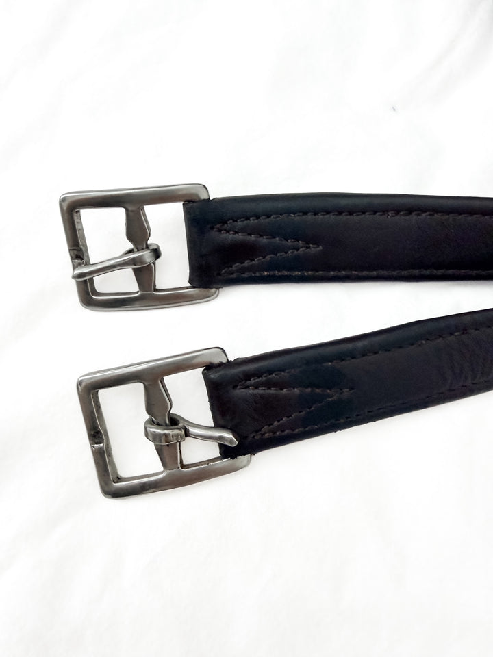 Passier Nylon Lined Soft Stirrup Leathers - Dark Brown - 43"