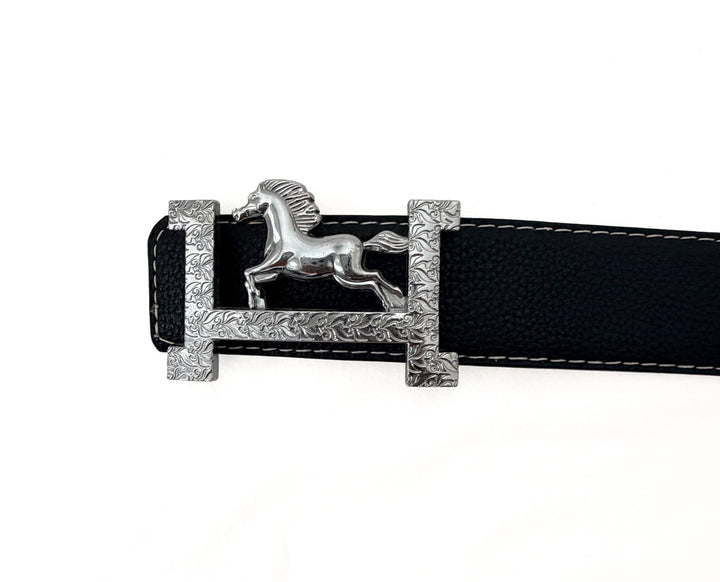 Ovation Fashionista Horse Buckle Belt - Black