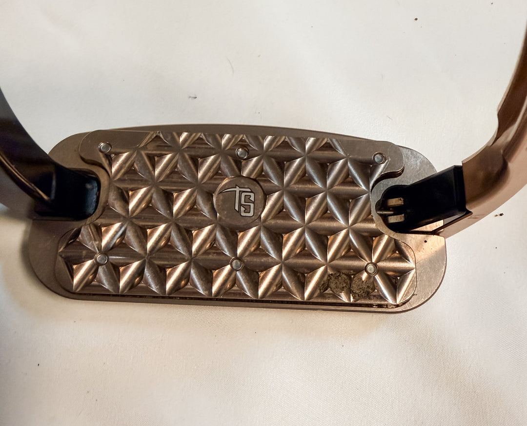 Tech Venice EVO Flat Safety Stirrups - Black/Rose Gold - Adult - New!