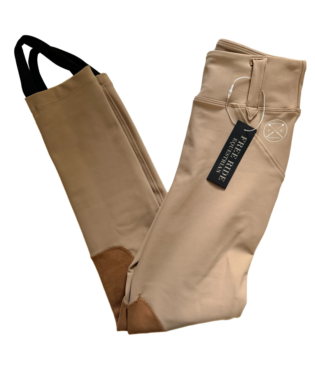 Free Ride Children's Beige Lux Knee Patch Jodhpur - Child's 10-11 - New!