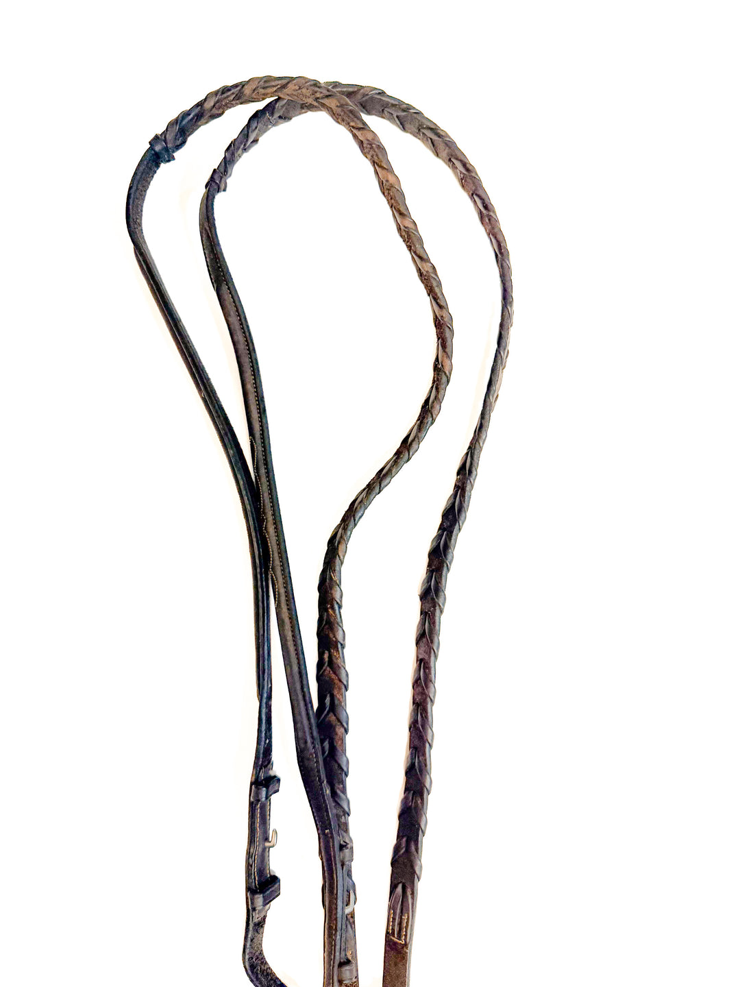 Fancy Stitched Raised Band Laced Leather Reins - 54"