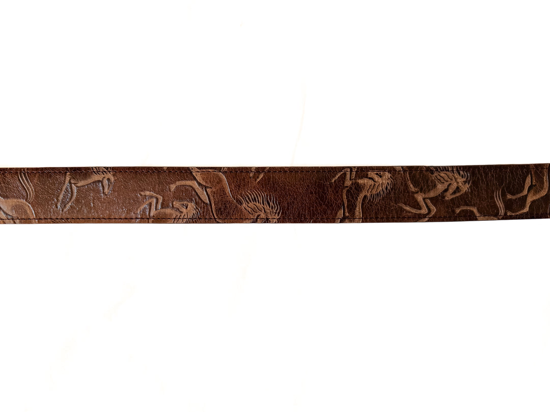 Stefano Laviano Horse Head Buckle Leather Belt - Women's Small