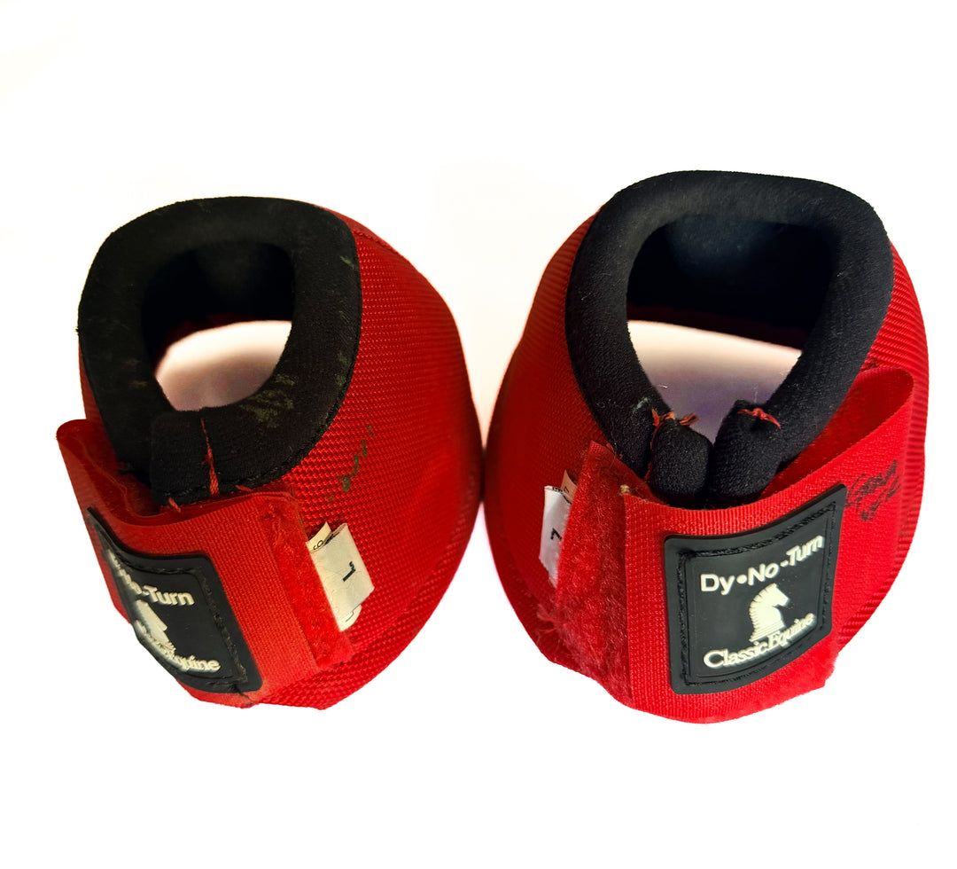 Classic Equine DyNo No-Turn Bell Boots - Red - Large