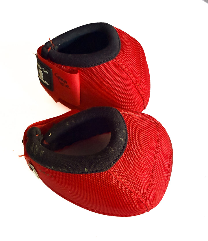 Classic Equine DyNo No-Turn Bell Boots - Red - Large