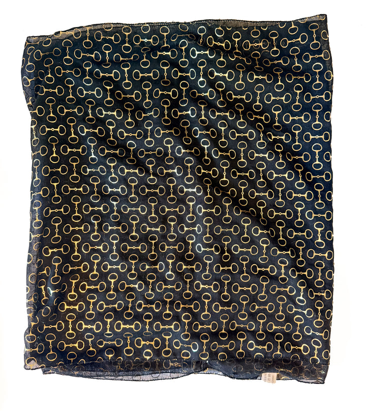 Black and Gold Loop Bit Scarf