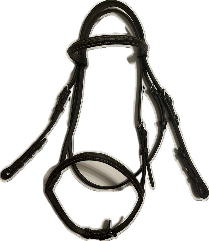 Bobby’s English Tack Plain Raised Havana Bridle - Pony