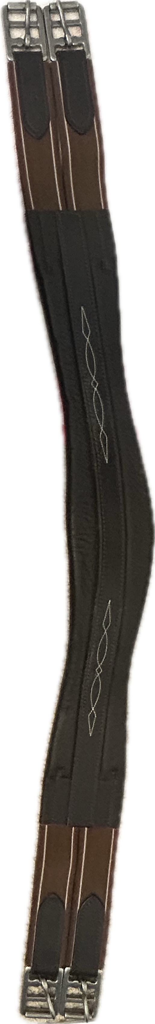 Leather Girth with Double-End Elastic- Pony 38"