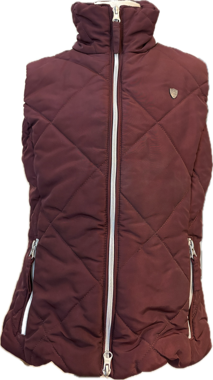 Horze Quilted Puffer Vest - Wine Red - Child's 11-12
