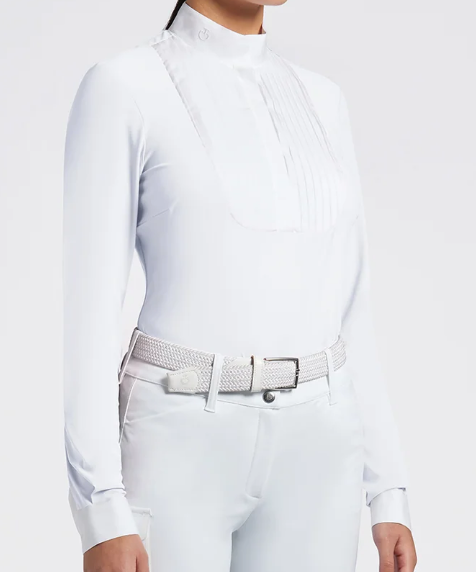 Cavalleria Toscana Pleated Bib Show Shirt- Women's XL- NEW!