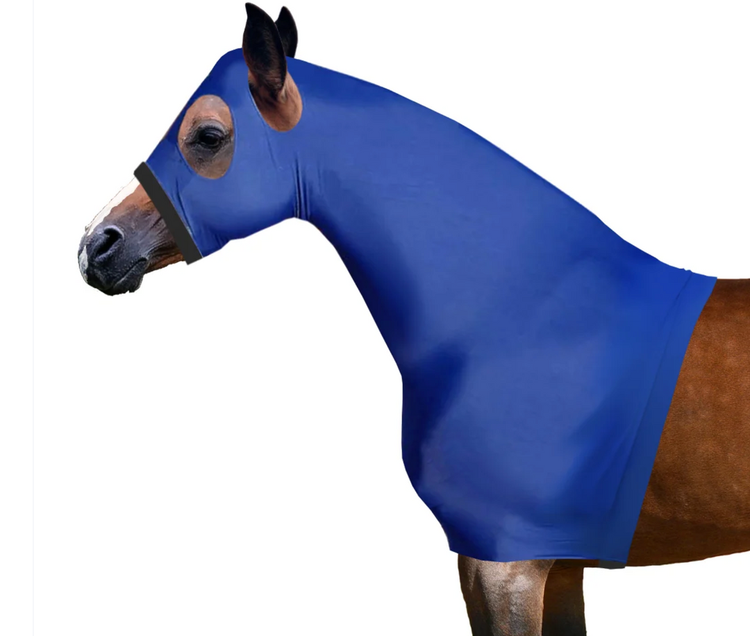 Derby Originals Comfy Stretch Lycra Sleazy Slicker Hood Neck Cover with Zipper - Blue - New!