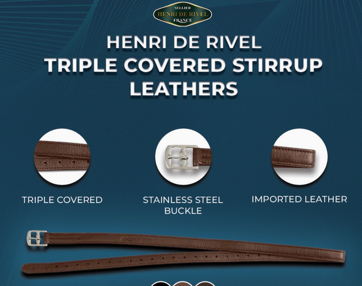 Henri De Rivel Triple Covered Stirrup Leathers - 54" - New!