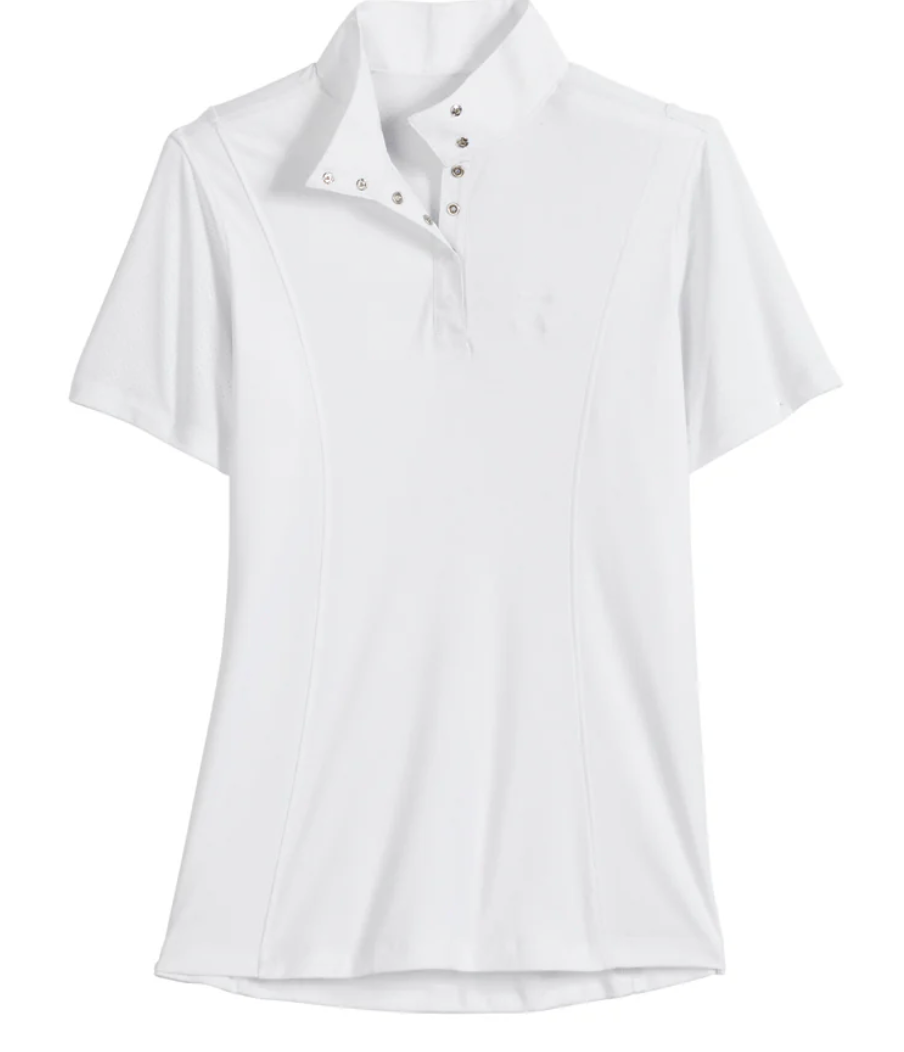 Riding Sport Ladies’ Essential Short Sleeve Show Shirt - White - Women's S - New!
