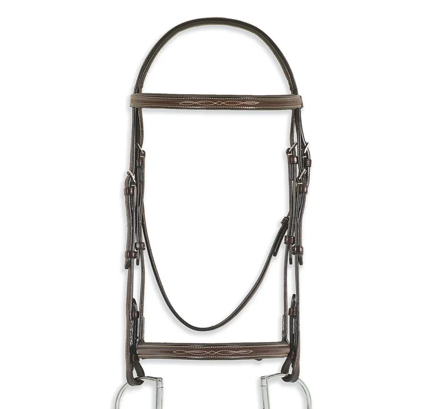 Ovation Classic Fancy Raised Comfort Cown Bridle - Brown - Size Full