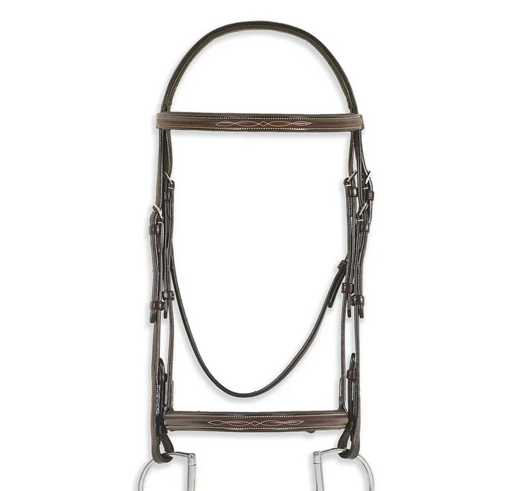 Ovation Classic Fancy Raised Comfort Cown Bridle - Brown - Size Full
