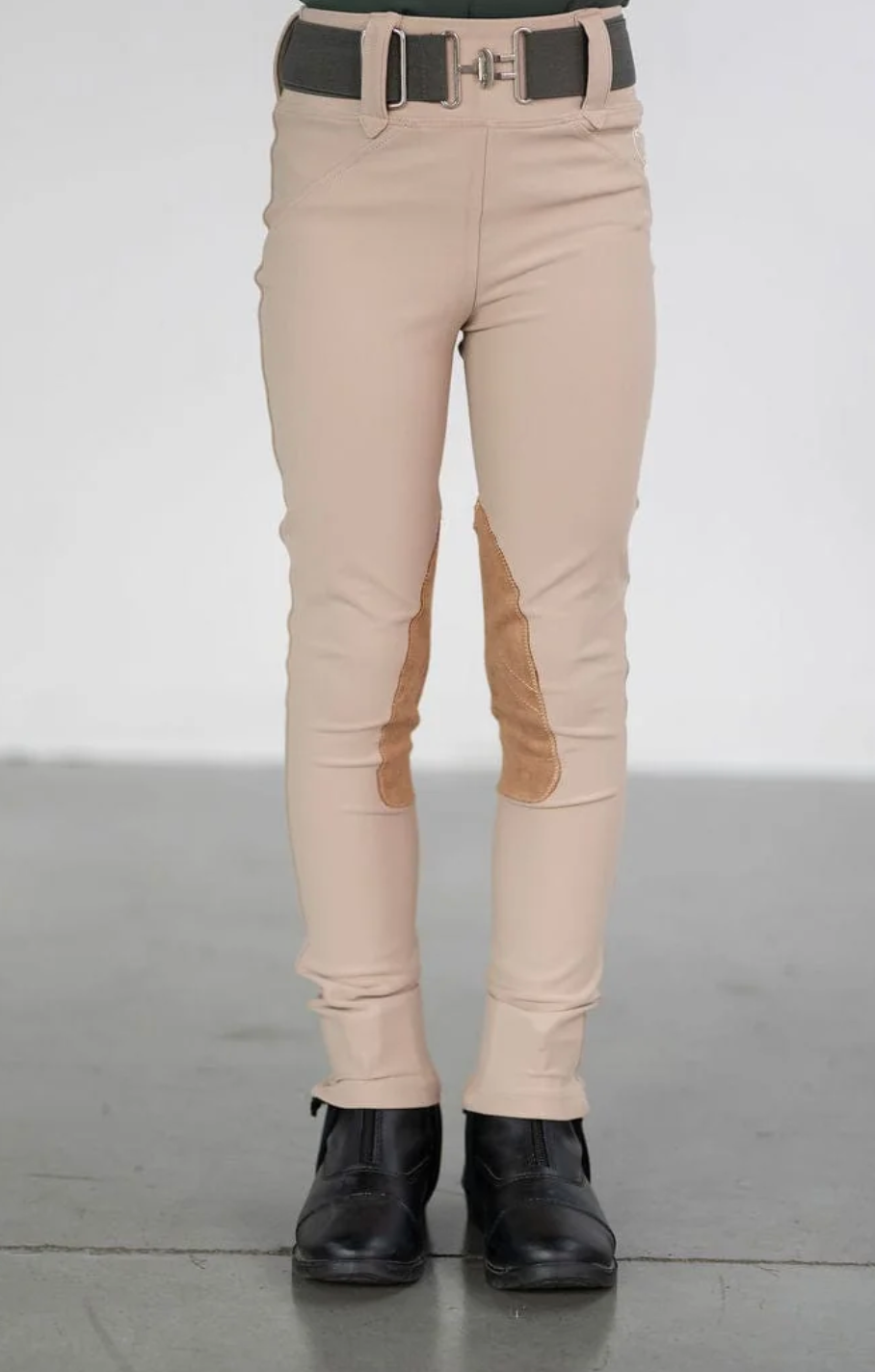 Free Ride Children's Beige Lux Knee Patch Jodhpur - Child's 10-11 - New!