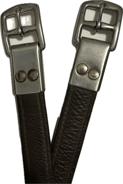 Black Oak Calf-Lined Stirrup Leathers - 135cm/ 54"