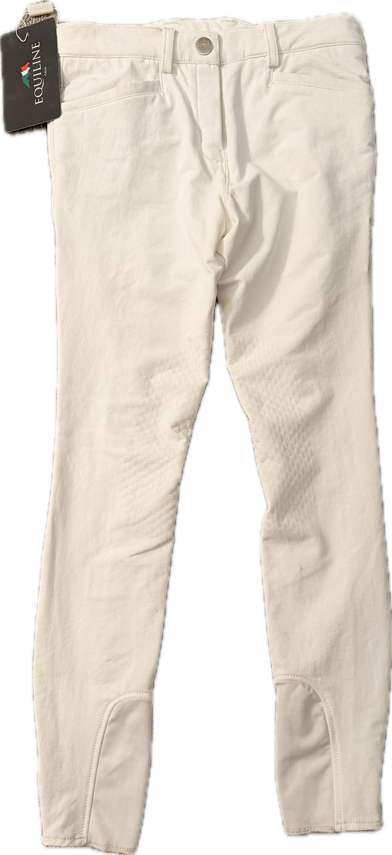 Equiline JinaK Knee Patch Breeches - White - Childs' 12-13 - New!