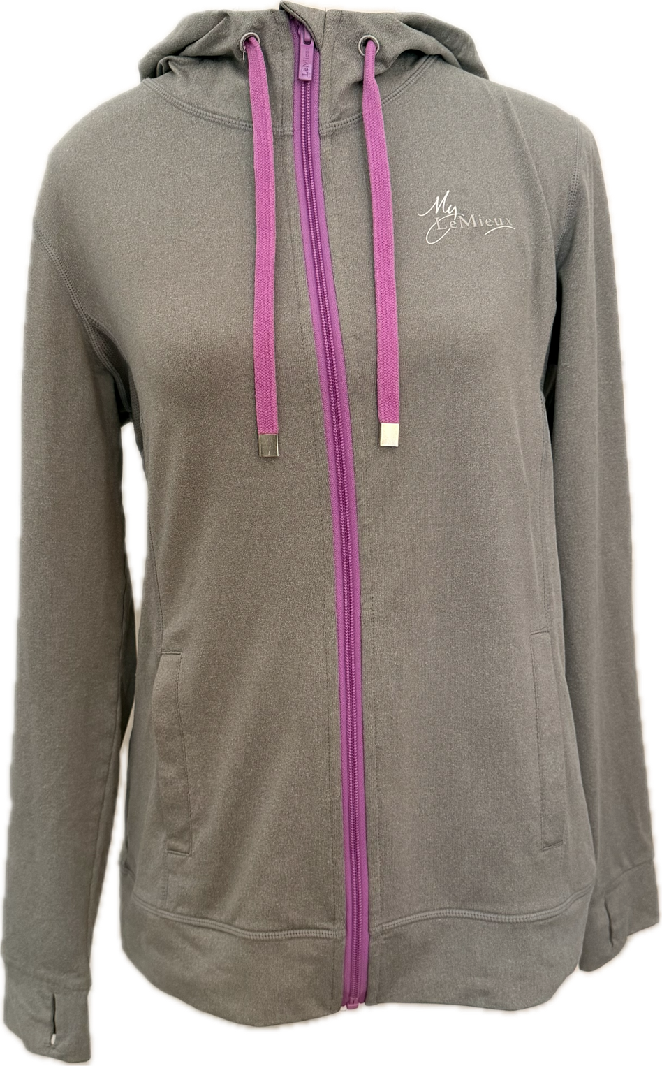 My LeMieux Activewear Ladies Hoodie - Gray/Purple - Women's L