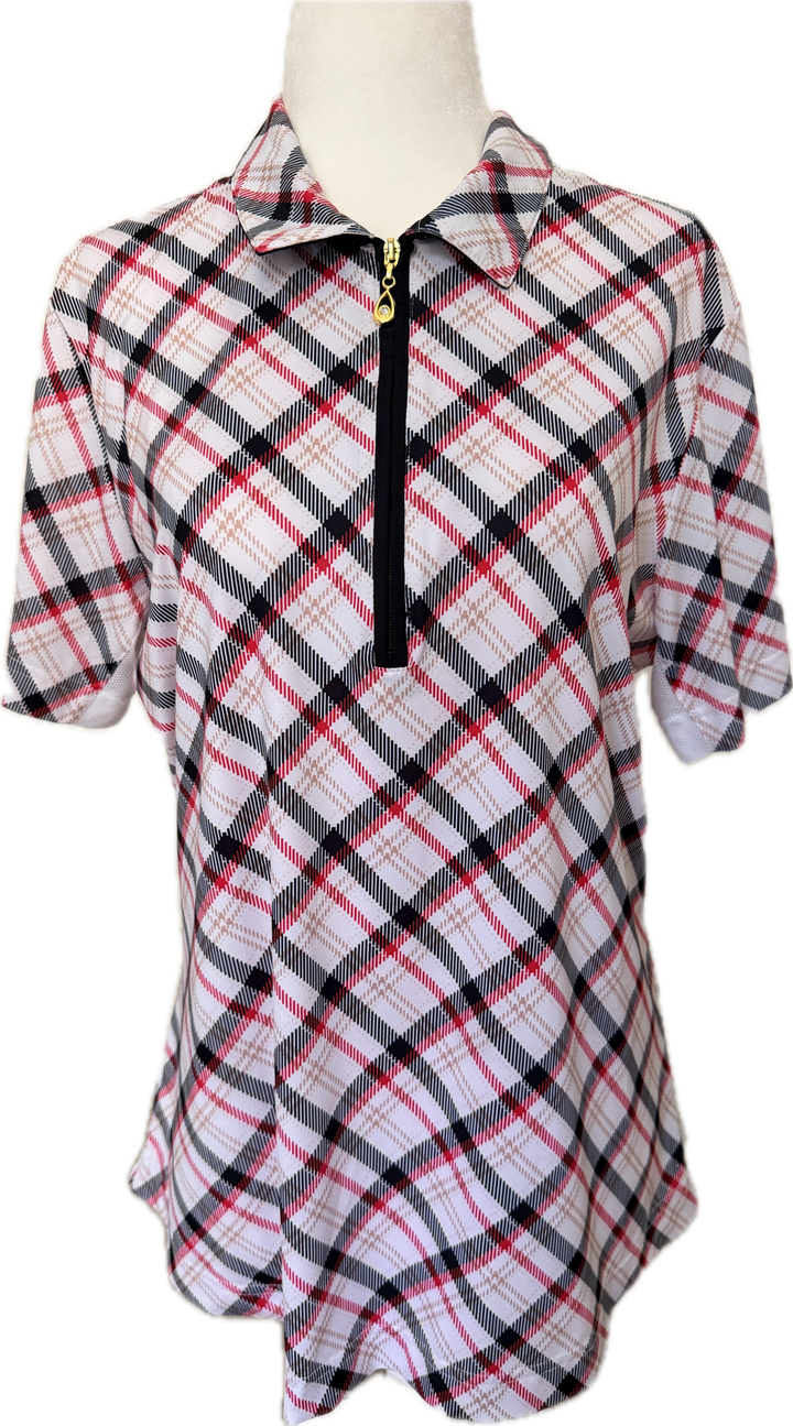 SanSoleil S/S Sun Shirt - Plaid - Women's Large