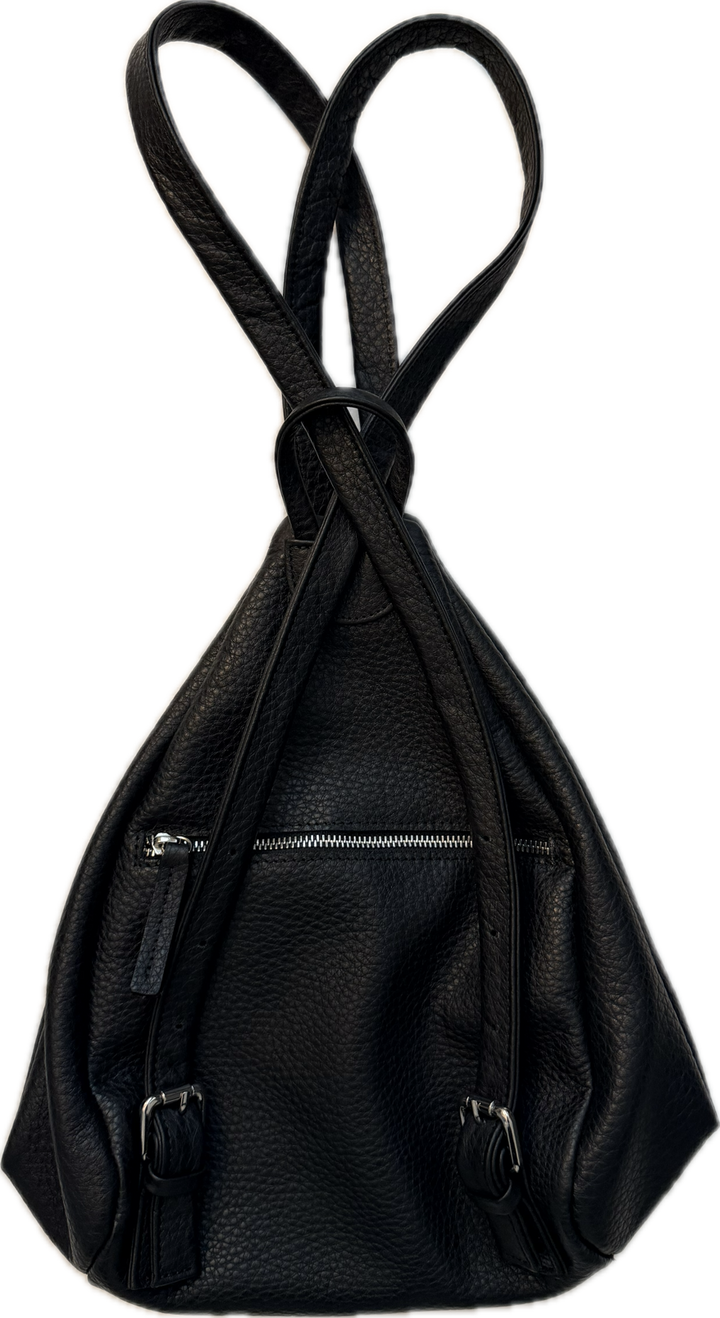 Vera Pelle Italian Leather Backpack - Black - New!