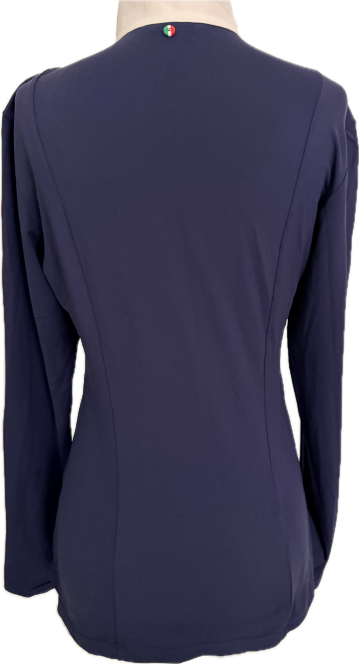 For Horses Show Shirt “Sirio” Long Sleeve - Navy- Women's S