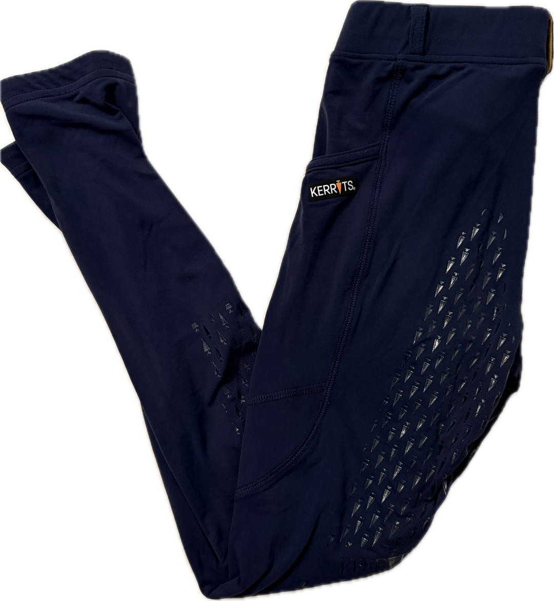 Kerrits Ice Fil Full Seat Riding Tight - Navy - Child's Large