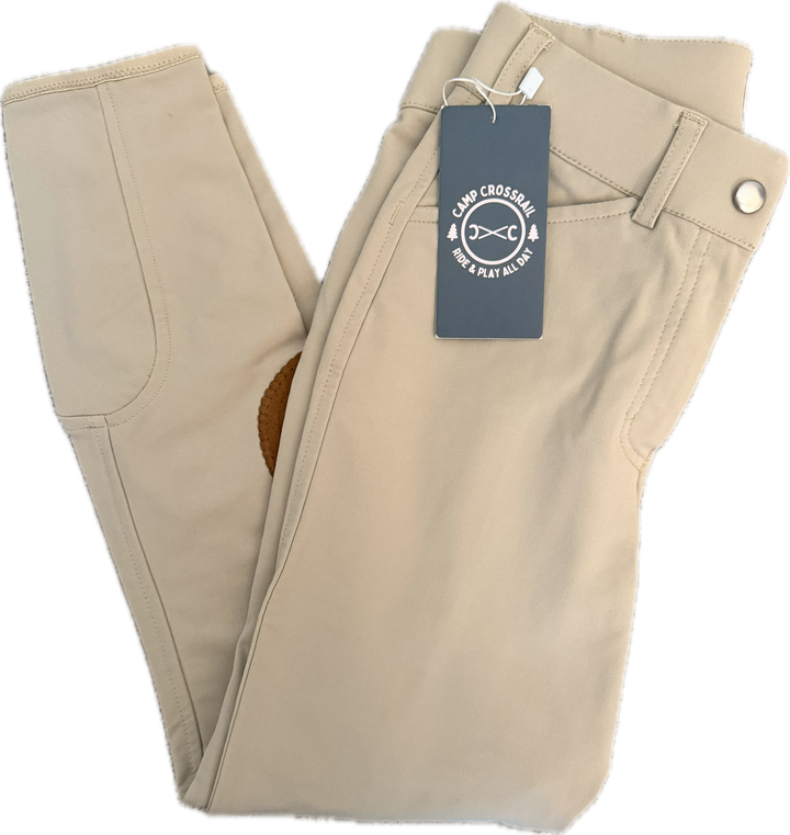 Camp Crossrail Knee Patch Breeches - Tan - Child's 10 - New!