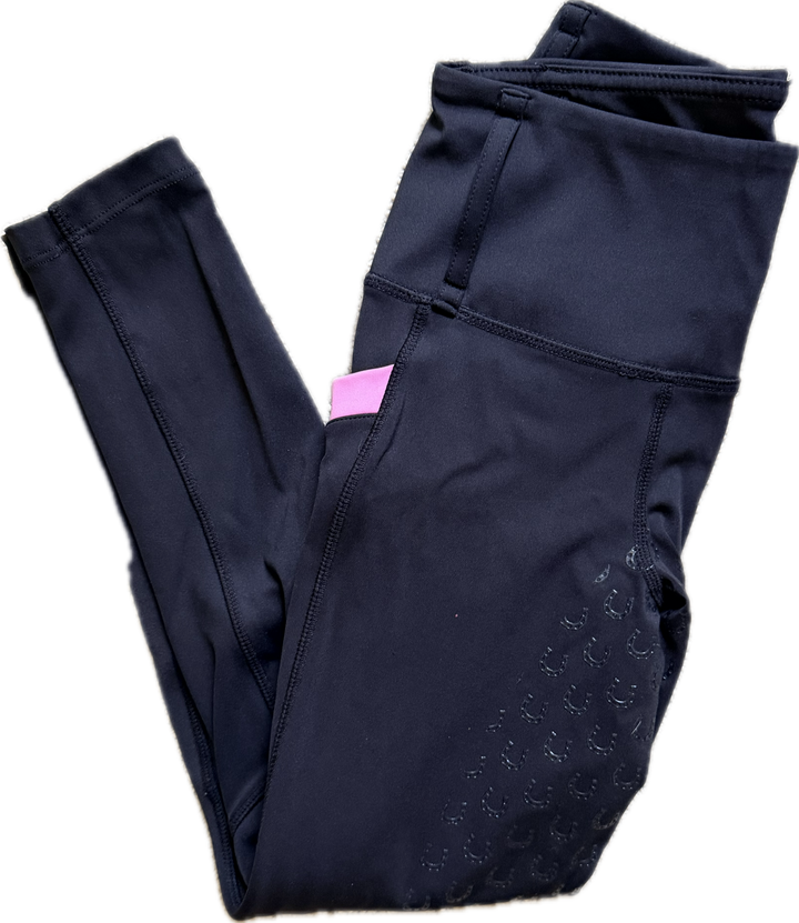 FitsT4 Sports Riding Pants Full Seat Breeches - Black - Child's Small