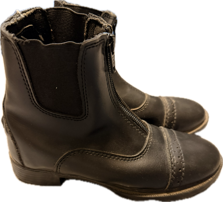 TuffRider Kids' Starter Front Zip Paddock Boots - Black - Size 12