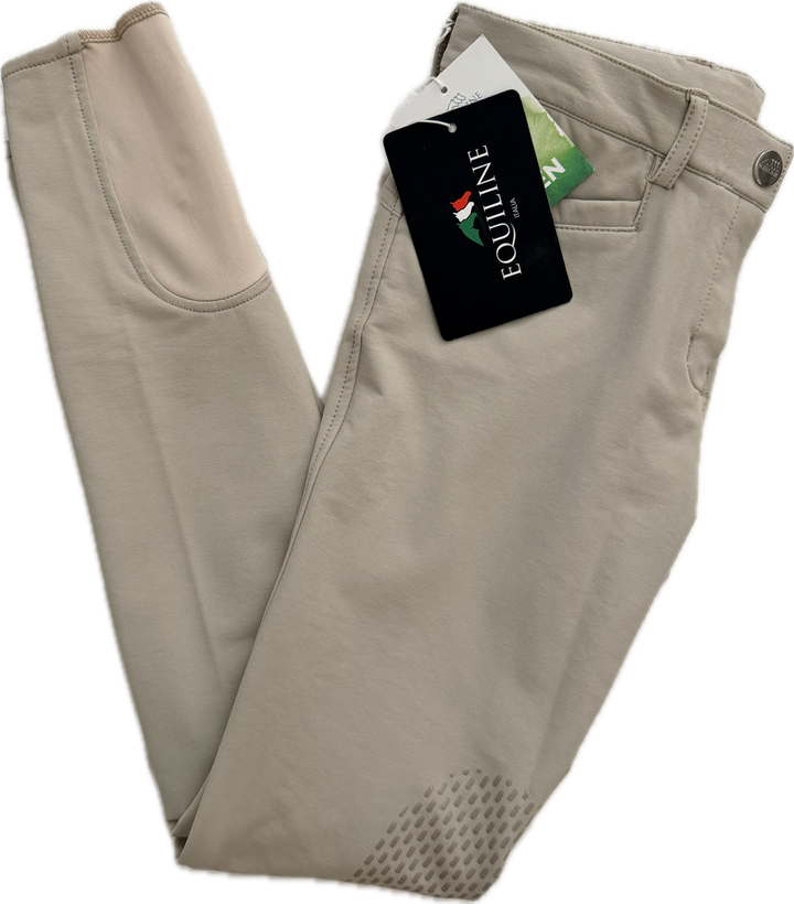 Equiline JinaK Knee Patch Breeches - Tan - Child's 14-15 - New!