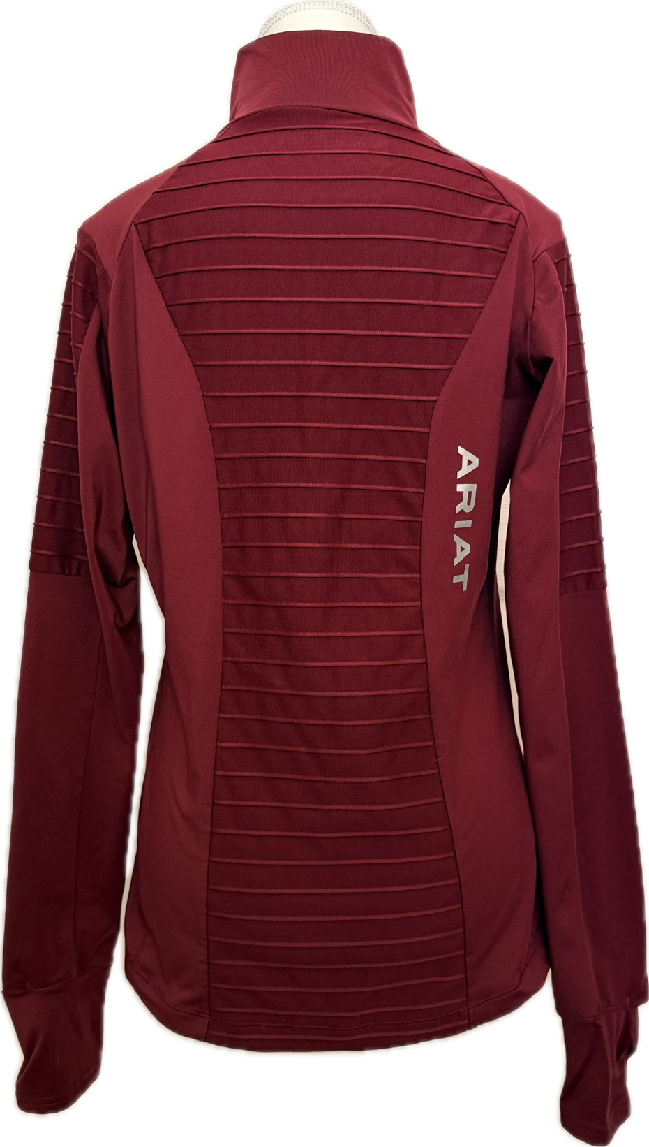 Ariat Tek Long Sleeve Mock Neck Athletic Top - Burgundy - Women's M