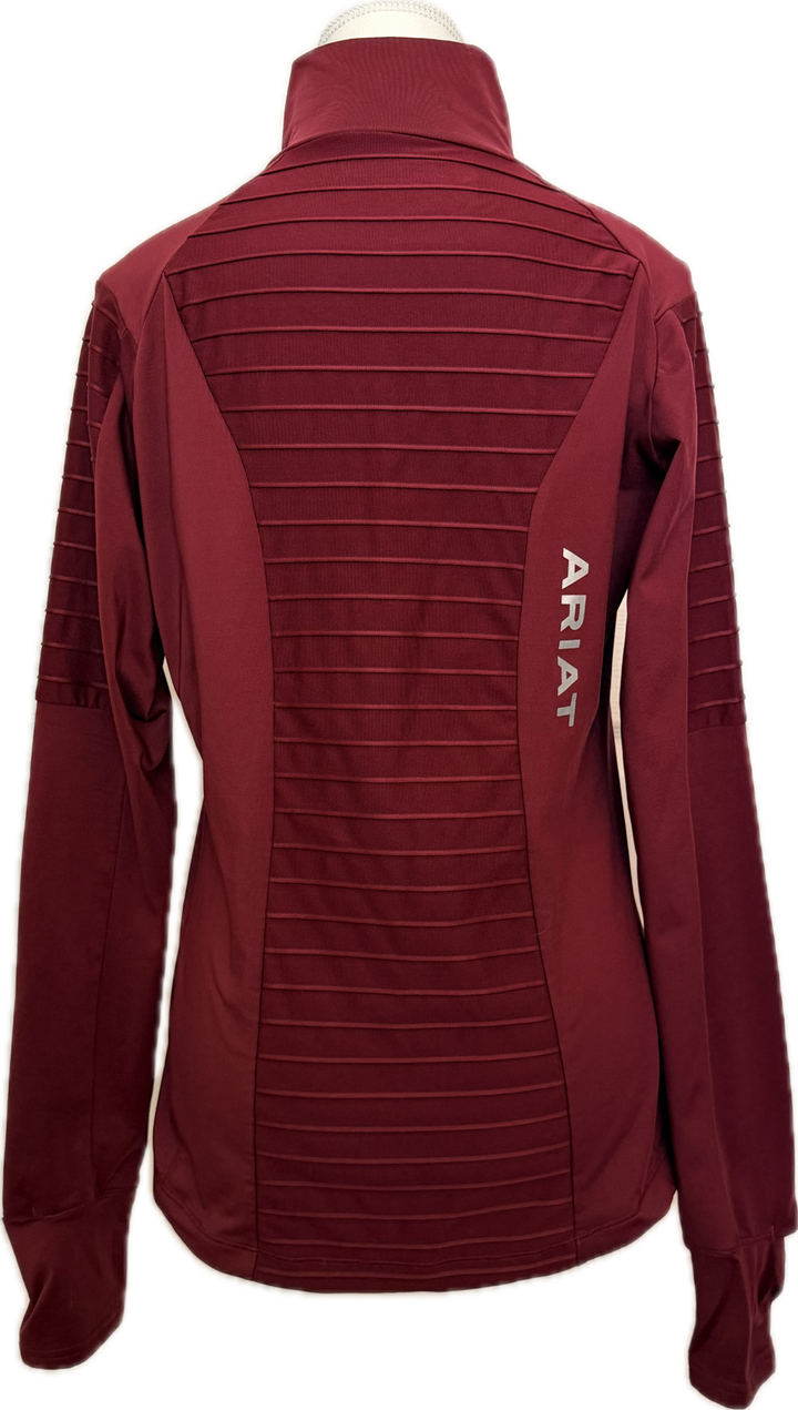 Ariat Tek Long Sleeve Mock Neck Athletic Top - Burgundy - Women's M