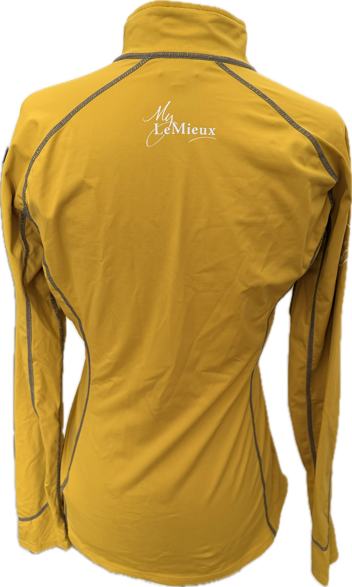 LeMieux 'My LeMieux' Long Sleeve 1/4 Zip Base Layer - Yellow - Women's Small