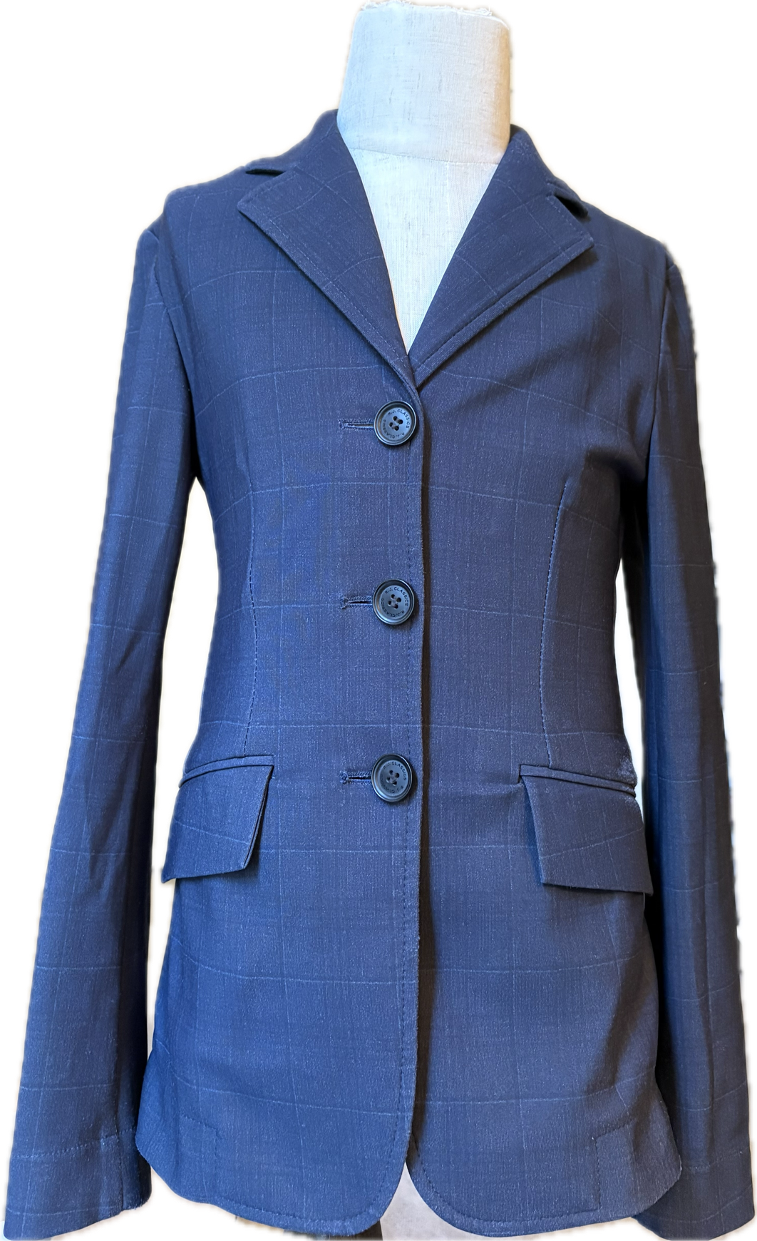 RJ Classics Orange Label Jr Show Coat- Navy Plaid - Child's 10R