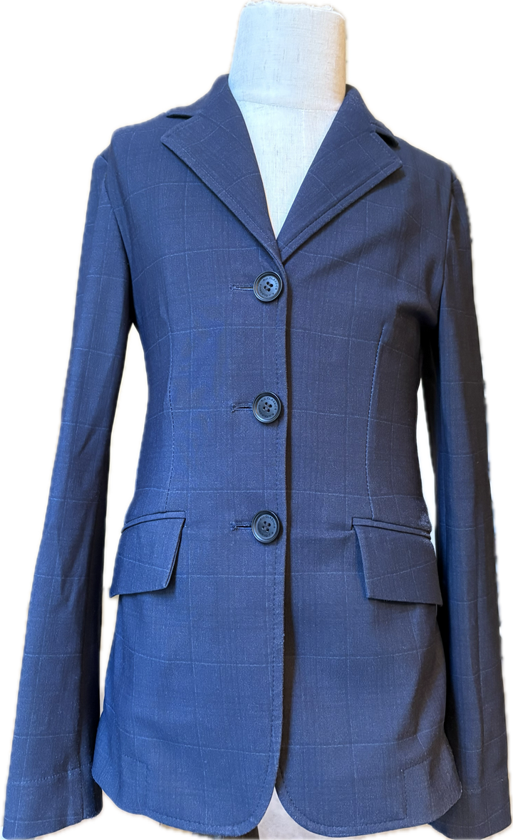RJ Classics Orange Label Jr Show Coat- Navy Plaid - Child's 10R