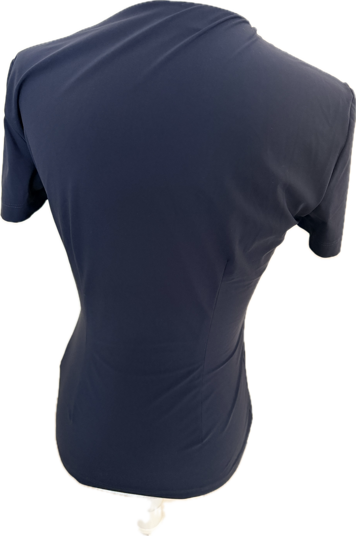 Cavalleria Toscana Pleated Jersey Competition Shirt- Navy - Women's X-Small
