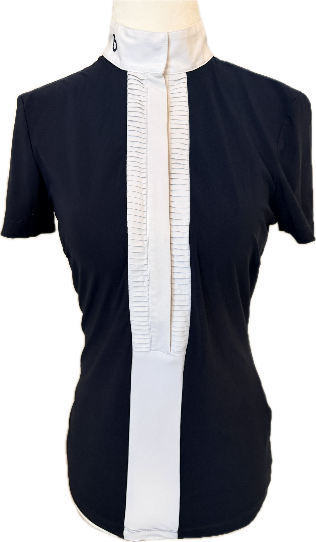 Cavalleria Toscana Pleated Jersey Competition Shirt- Navy - Women's X-Small