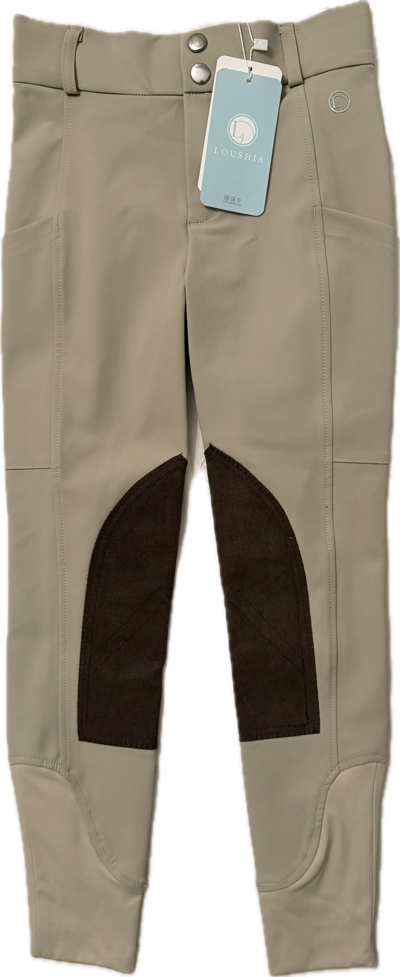 Loushia 'The Performance Bottom' Knee Patch Breeches - Tan - Childs' 8 - New!