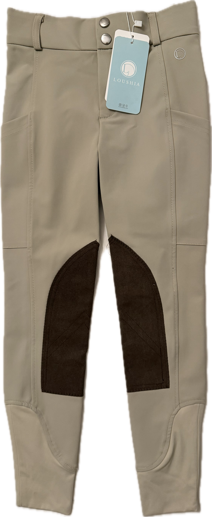 Loushia 'The Performance Bottom' Knee Patch Breeches - Tan - Childs' 8 - New!