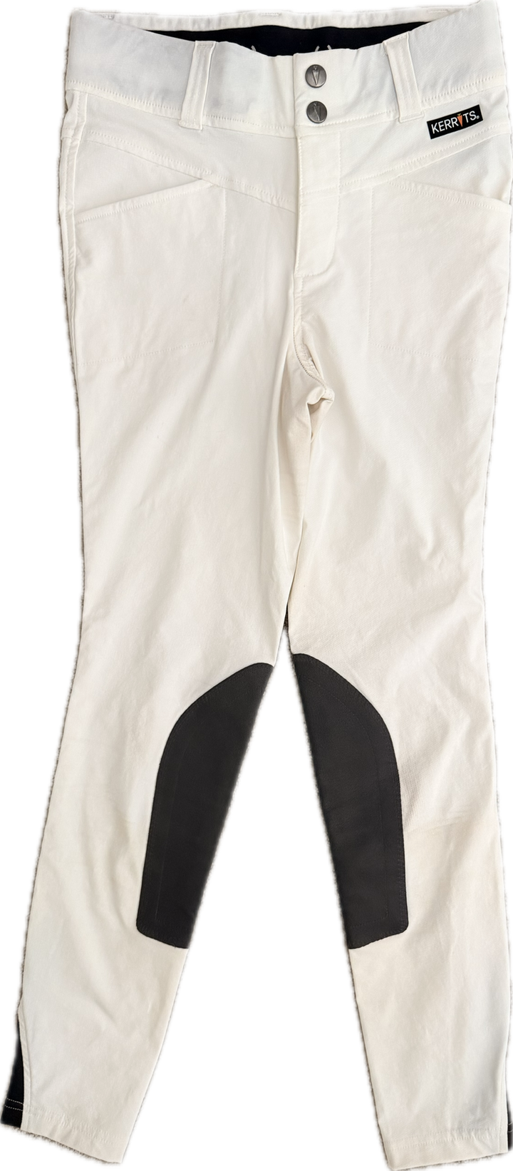 Kerrits Kids' Crossover Knee Patch Breeches - White - Child's L