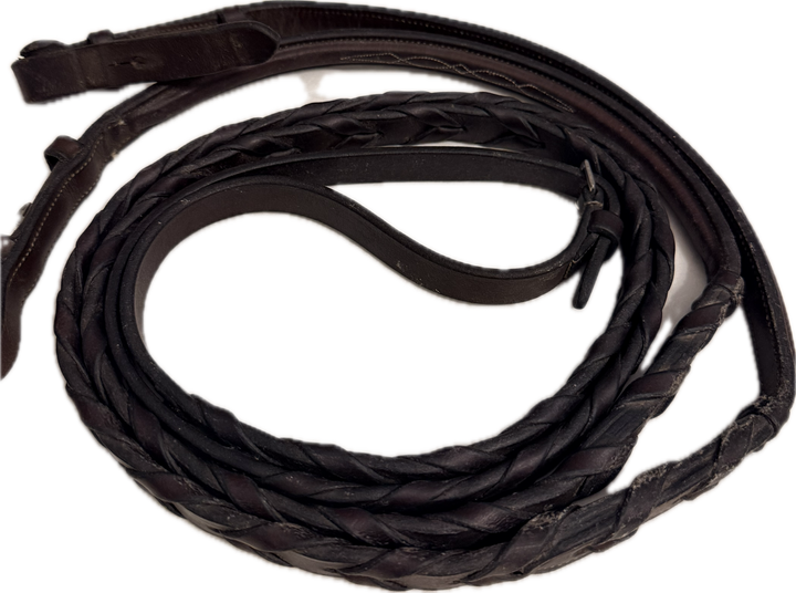 54" Brown Laced Leather Reins