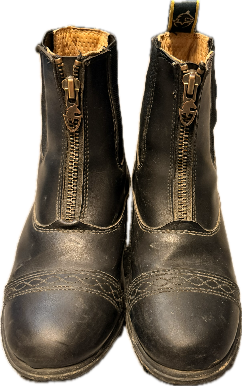 Moretta Kids Clio Zip Up Paddock Boots - Black - Size 2