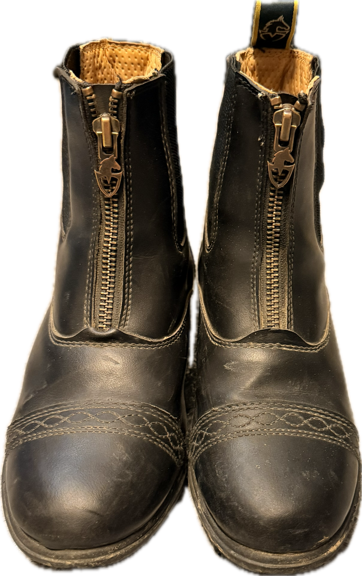 Moretta Kids Clio Zip Up Paddock Boots - Black - Size 2