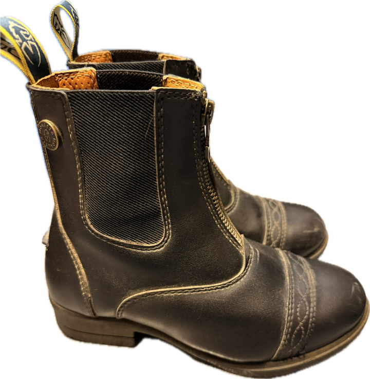 Moretta Kids Clio Zip Up Paddock Boots - Black - Size 1