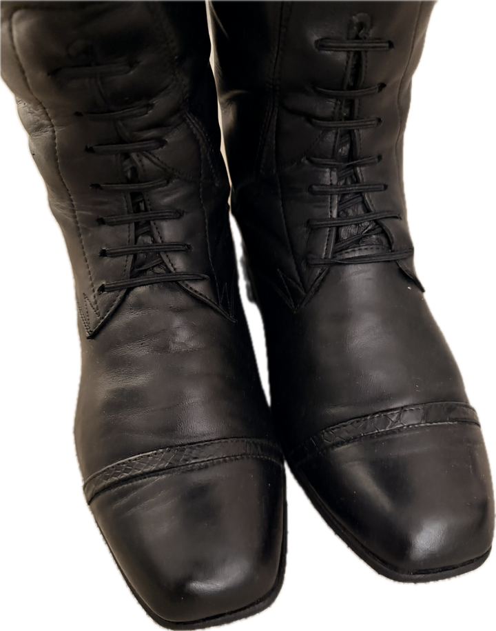 Der Dau Custom Leather Field Boot - Black - Women's 10.5 - New!