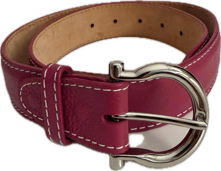 Horse|Man Italy Pebble Calf Belt - Pink - Size 28