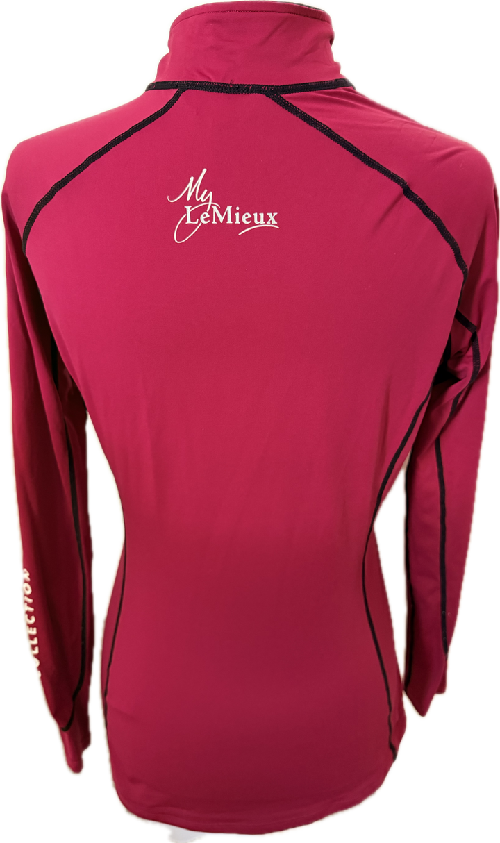 LeMieux 'My LeMieux' Long Sleeve 1/4 Zip Base Layer - Red - Women's XS