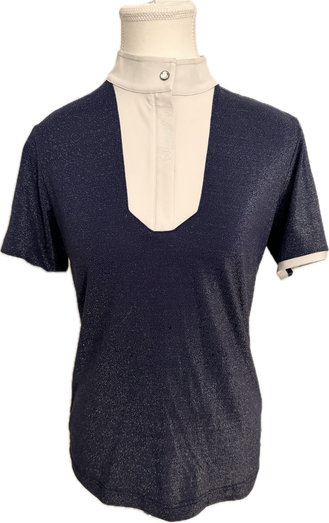 Samshield Faustina Lurex Short Sleeve Show Shirt - Navy - Women's M