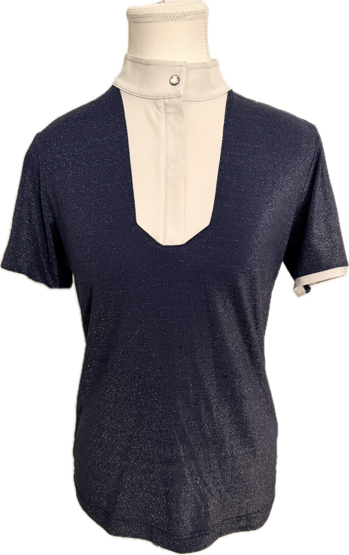Samshield Faustina Lurex Short Sleeve Show Shirt - Navy - Women's M